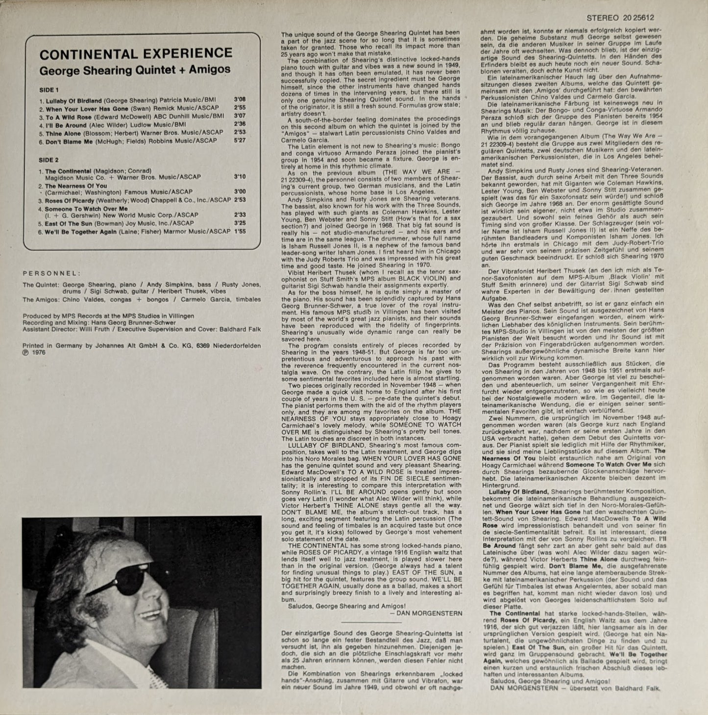 George Shearing, The Quintet + Amigos - Continental Experience