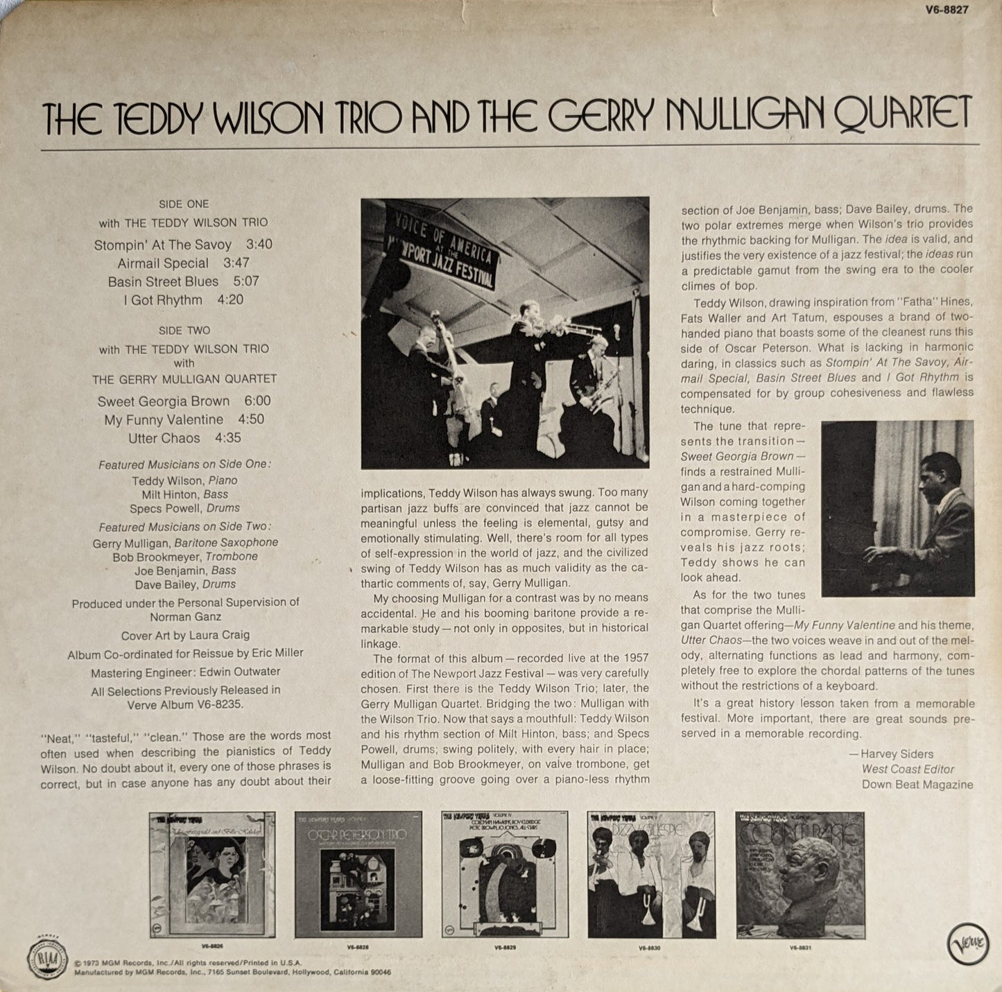 The Teddy Wilson Trio And The Gerry Mulligan Quartet - The Newport Years Volume II